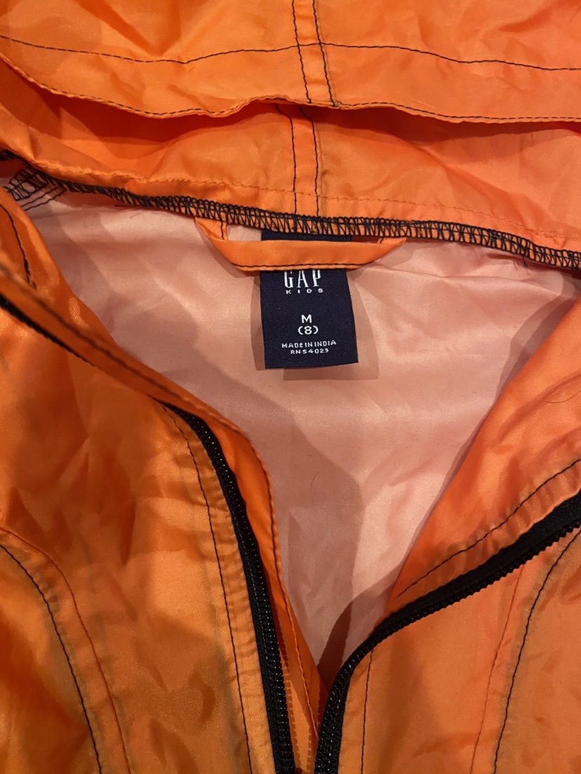 Gap rain water proof packable jacket orange size 8 kids image indicator(3)