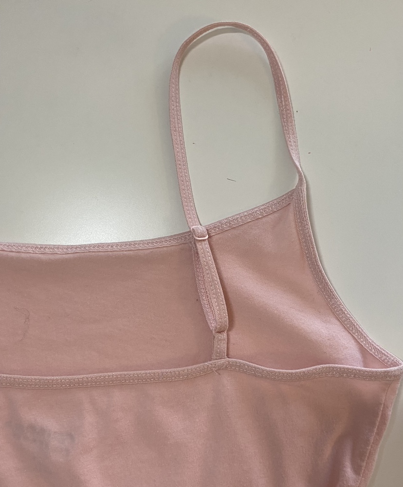 Set of two girls' size L camisole tank tops, white and pink image indicator(9)