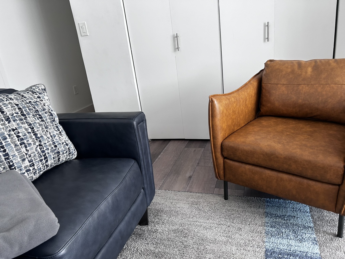 Armor Faux Leather Armchair with unique arms ( - photo 3