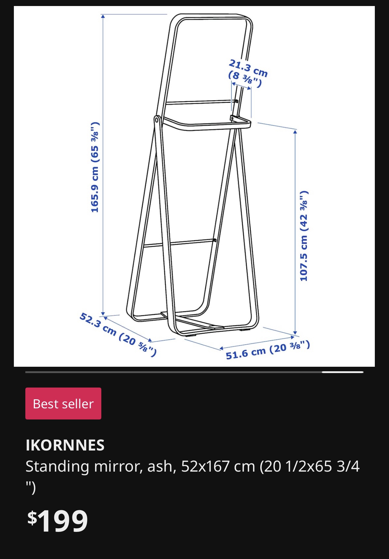 🔥 Moving IKEA IKORNNES NEW Standing Mirror *pick up only* - photo 5