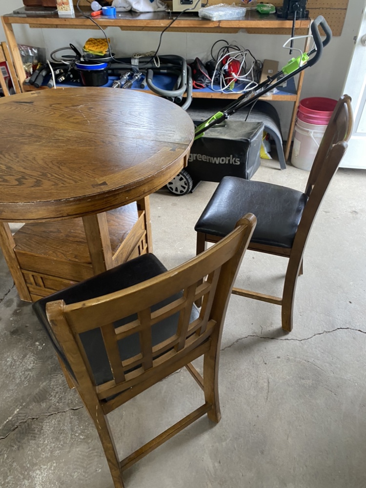 Dining table with chairs , wood , used - photo 3