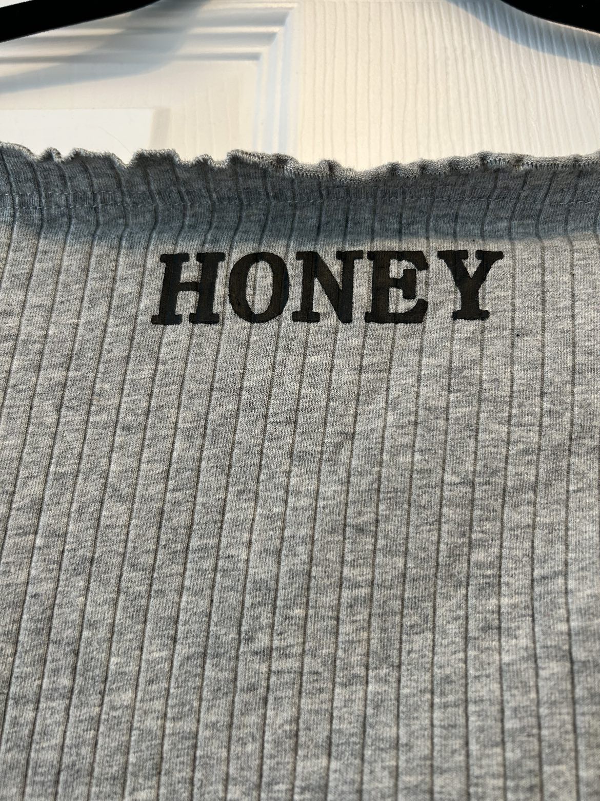 Off shoulder grey “honey” top image indicator(2)