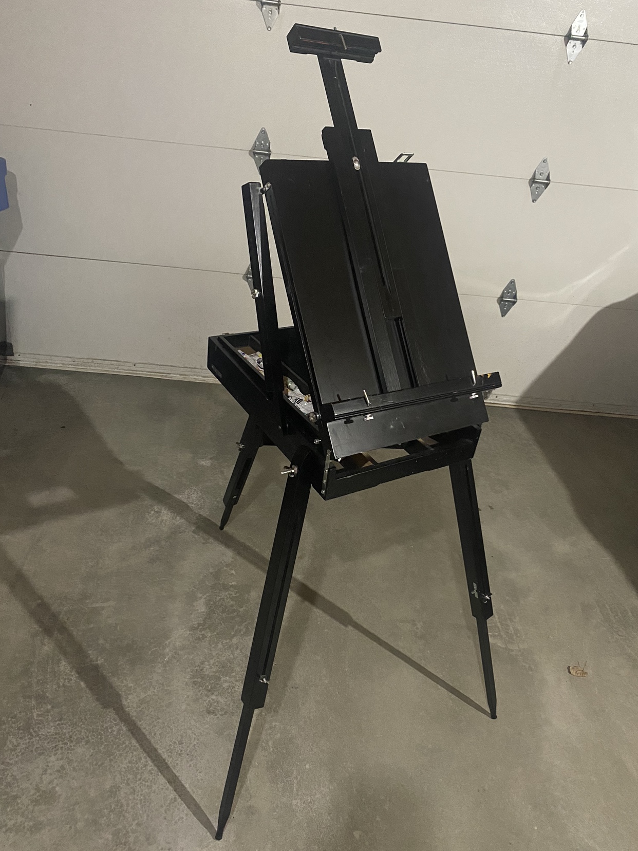 Portable Wooden French Box Paint Easel Dark Brown