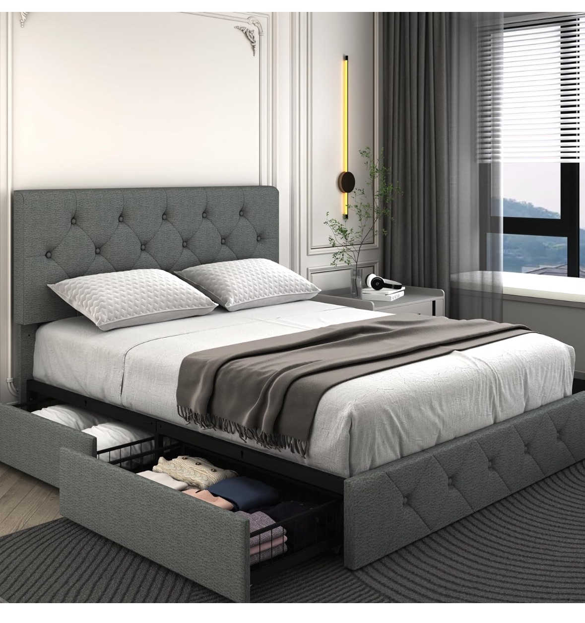 Queen Bed With Headboard And Storage (mattress Free) - photo 2