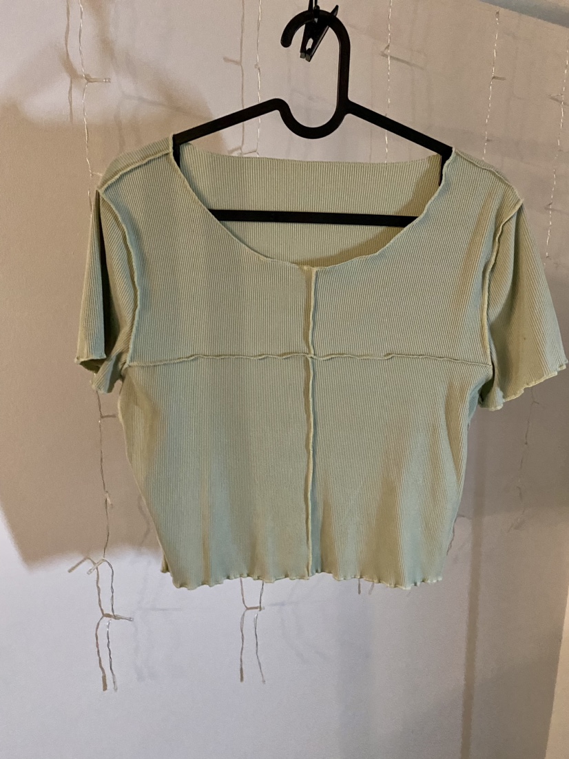 ‼️PRICE NEGOTIABLE‼️Visible / exposed seams sage green shirt thumbnail