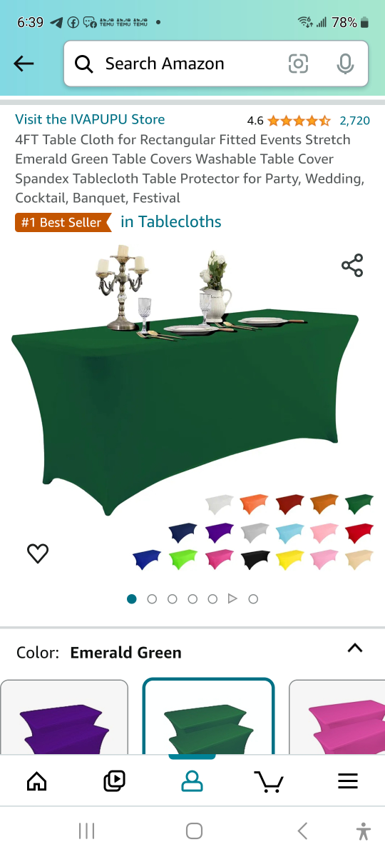Brand new 2 pack 4 ft table cloth for rectangular fitted events