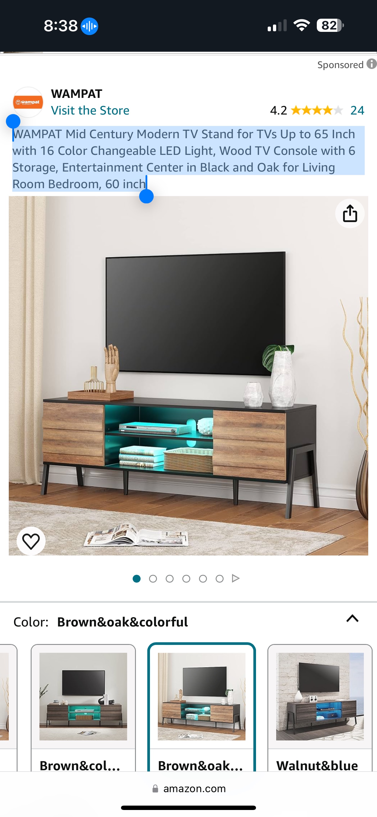 WAMPAT Mid Century Modern TV Stand for TVs Up to 65 - photo 3