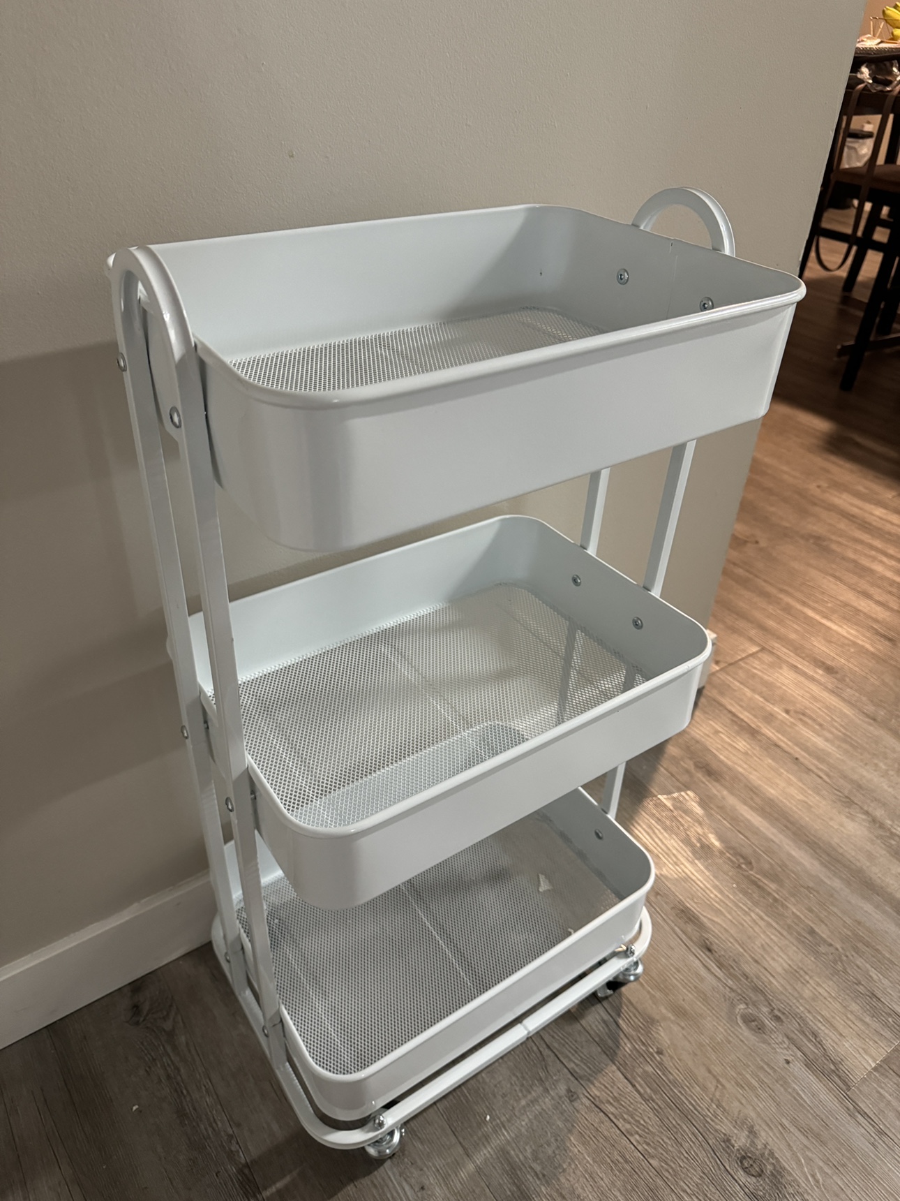 3 tier metal utility cart with wheels