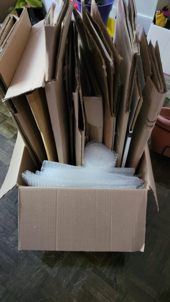 Moving Boxes + Bubble wrap pieces