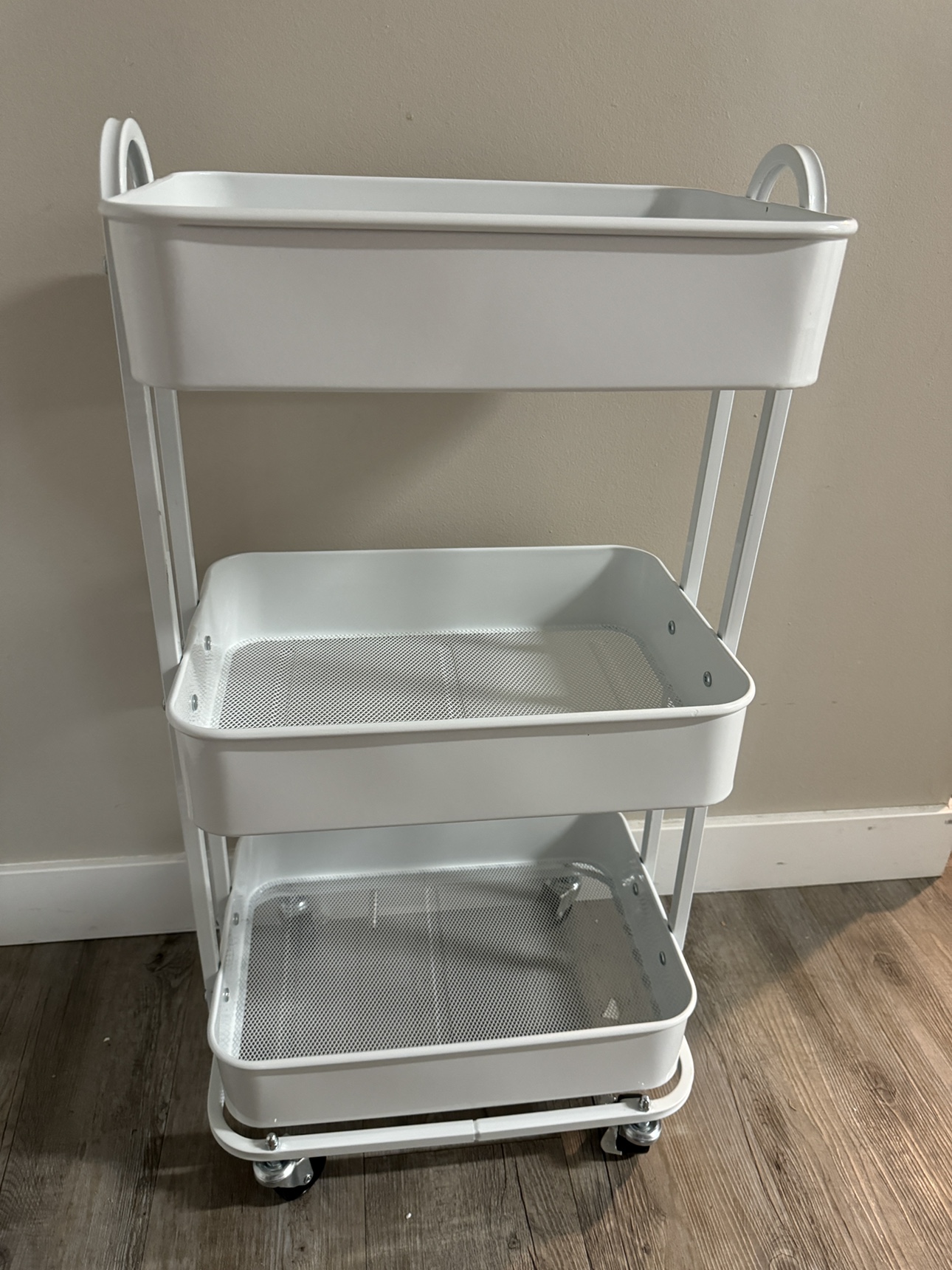 3 tier metal utility cart with wheels - photo 3