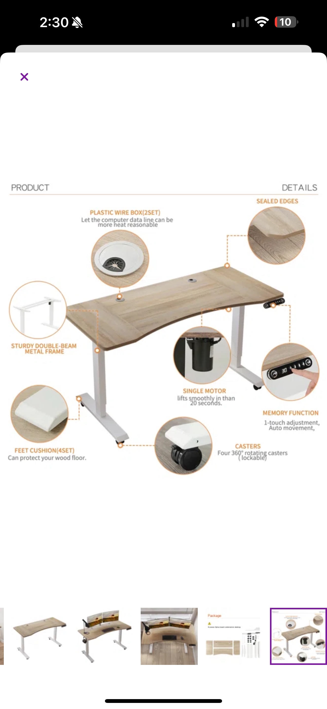 Adjustable standing desk/ monitor table / computer table - photo 4