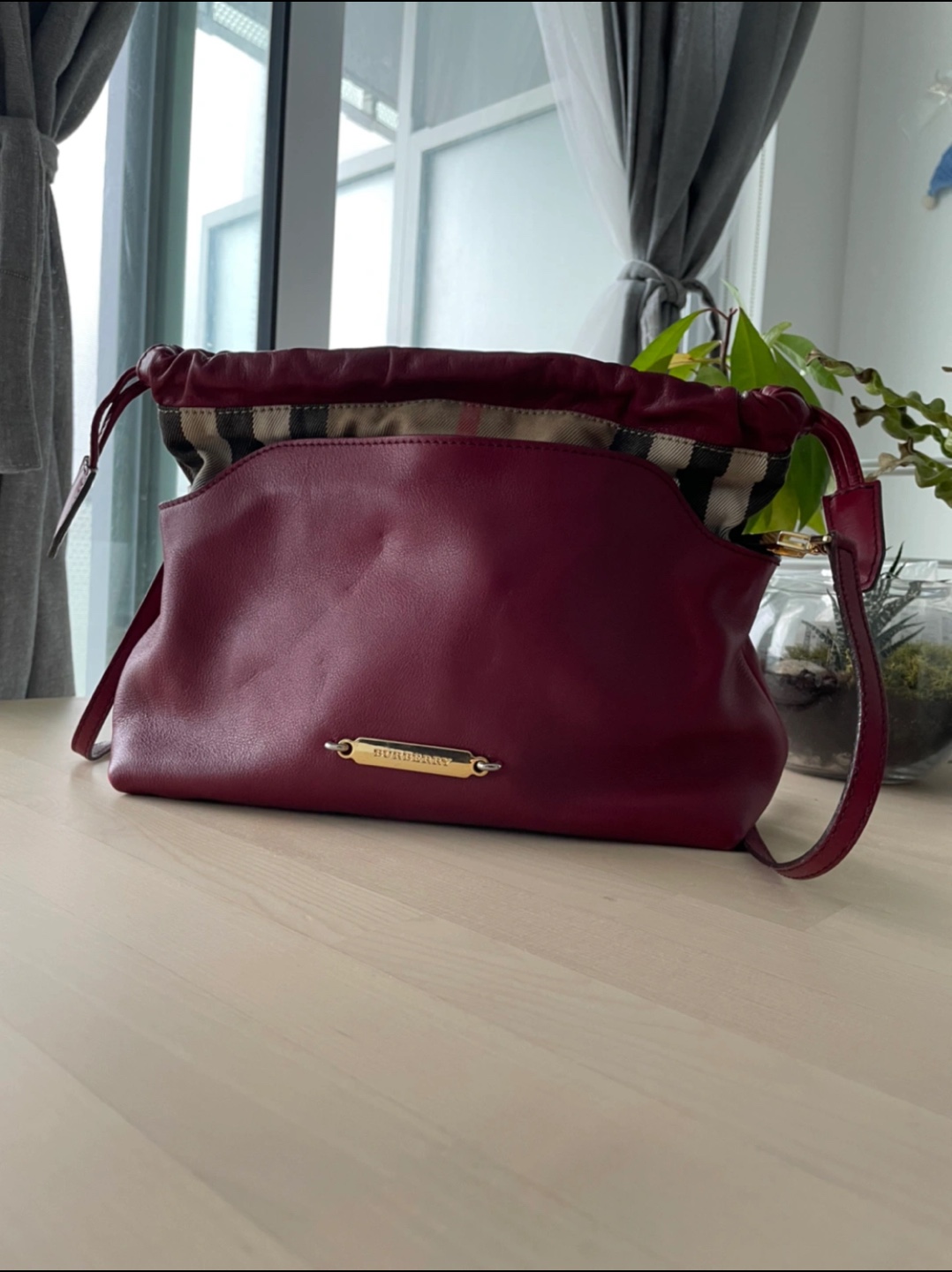 Burberry Little Crush Red Leather & House Check Crossbody Bag - photo 4