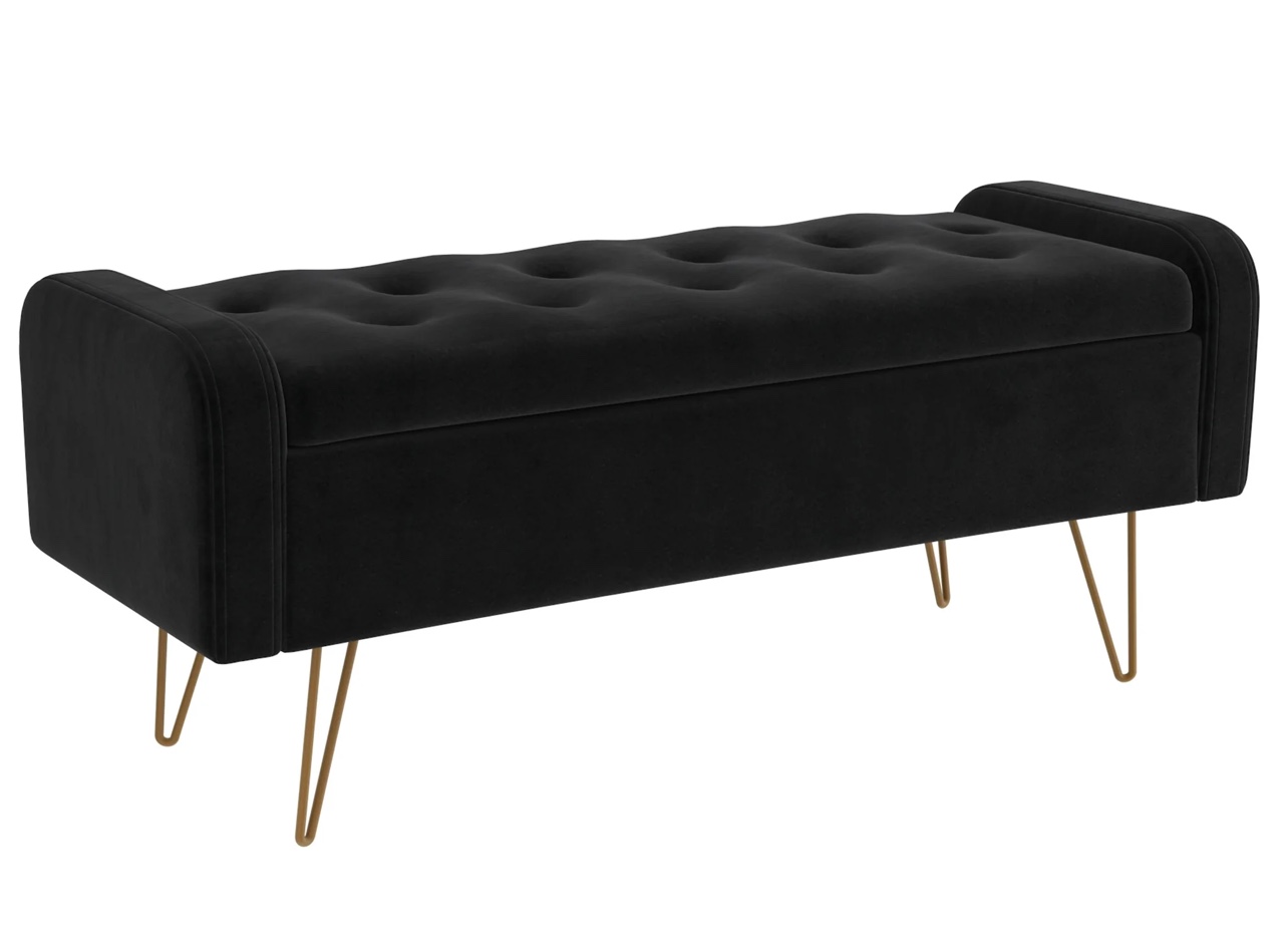 Velvet Storage Ottoman🖤 thumbnail