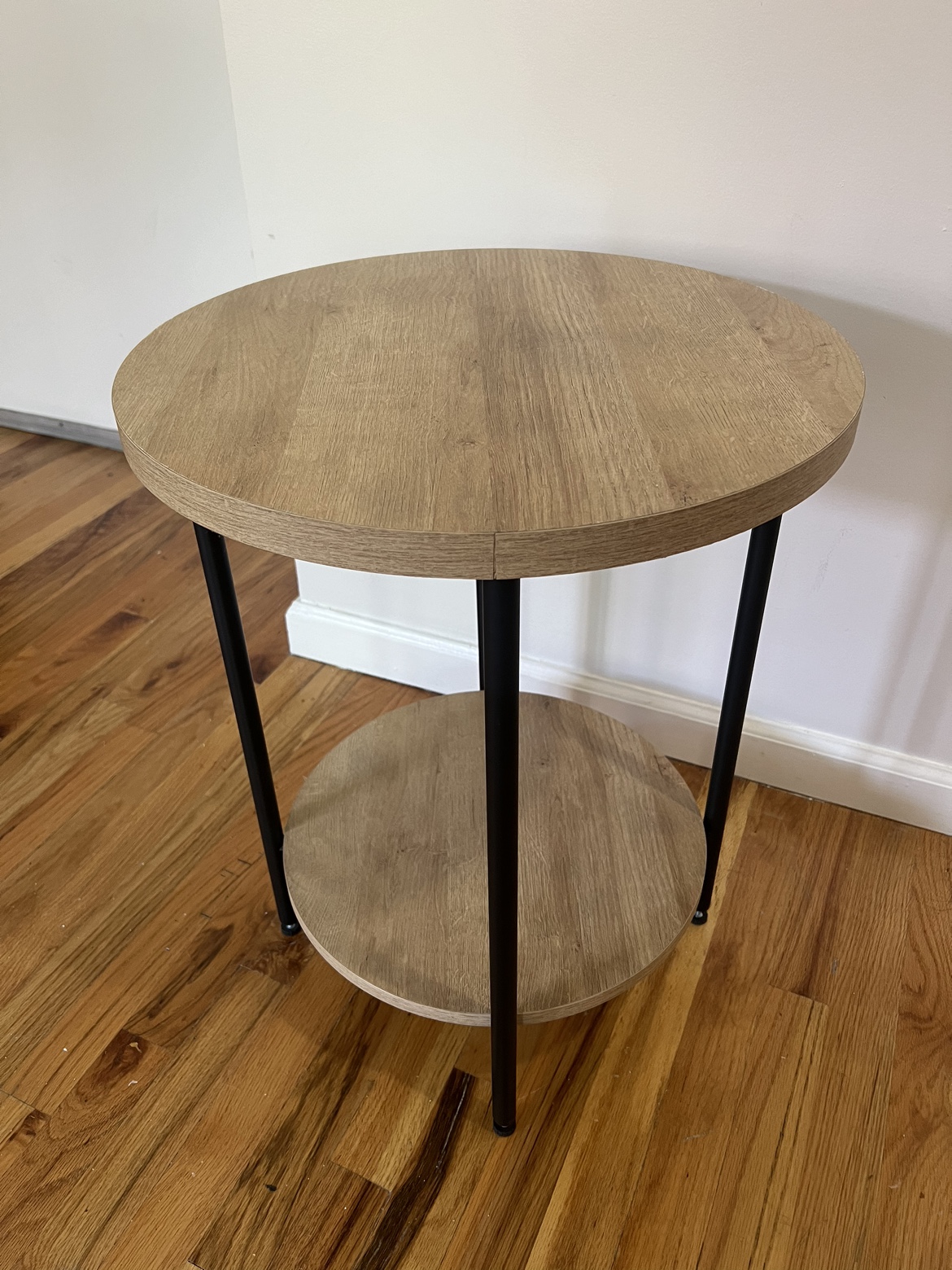 Wood and Metal Round End Table - photo 5