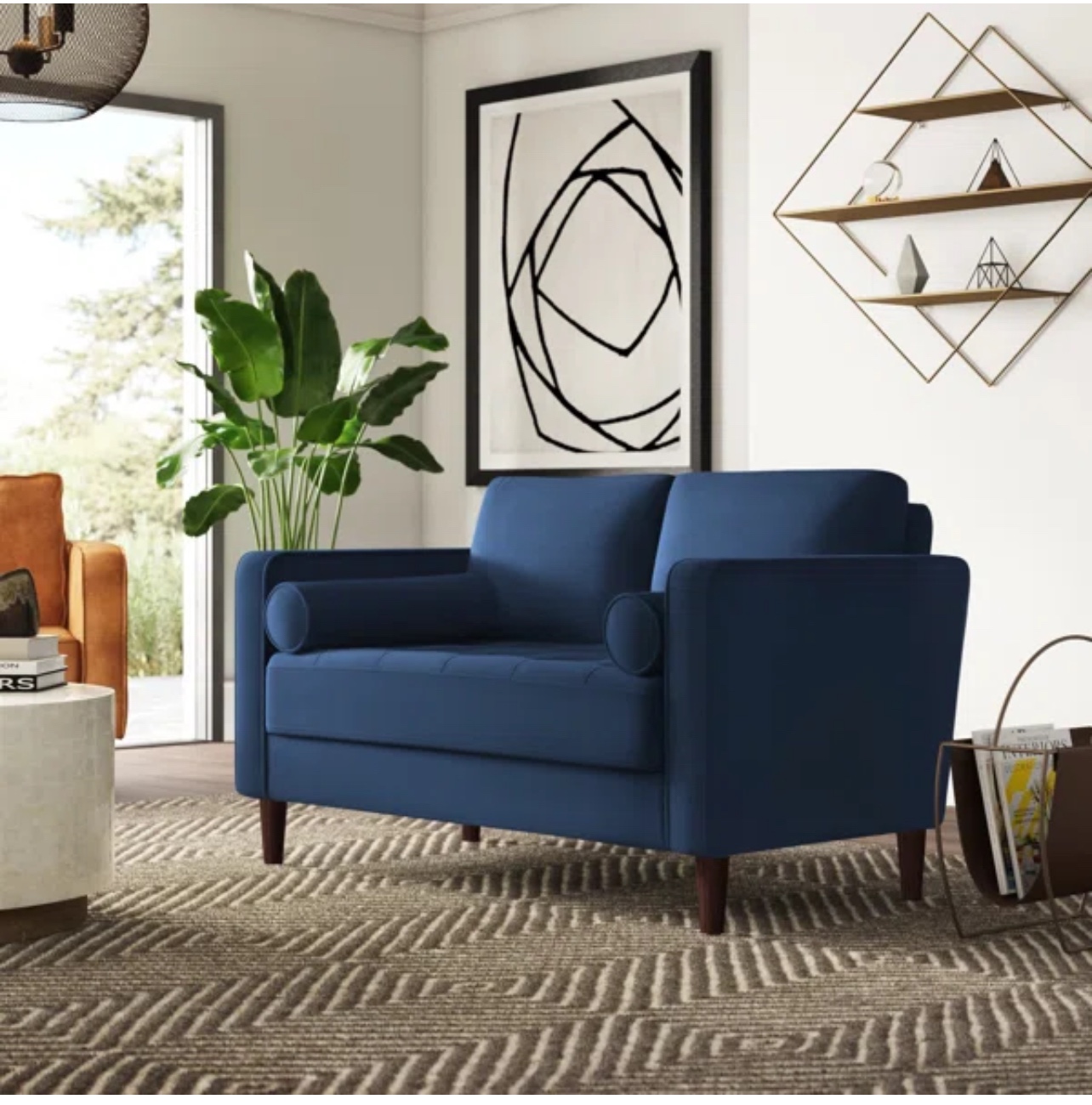 Mercury Row Garren 52.4’’ Square Arm Tufted Loveseat - Navy Blue - photo 2