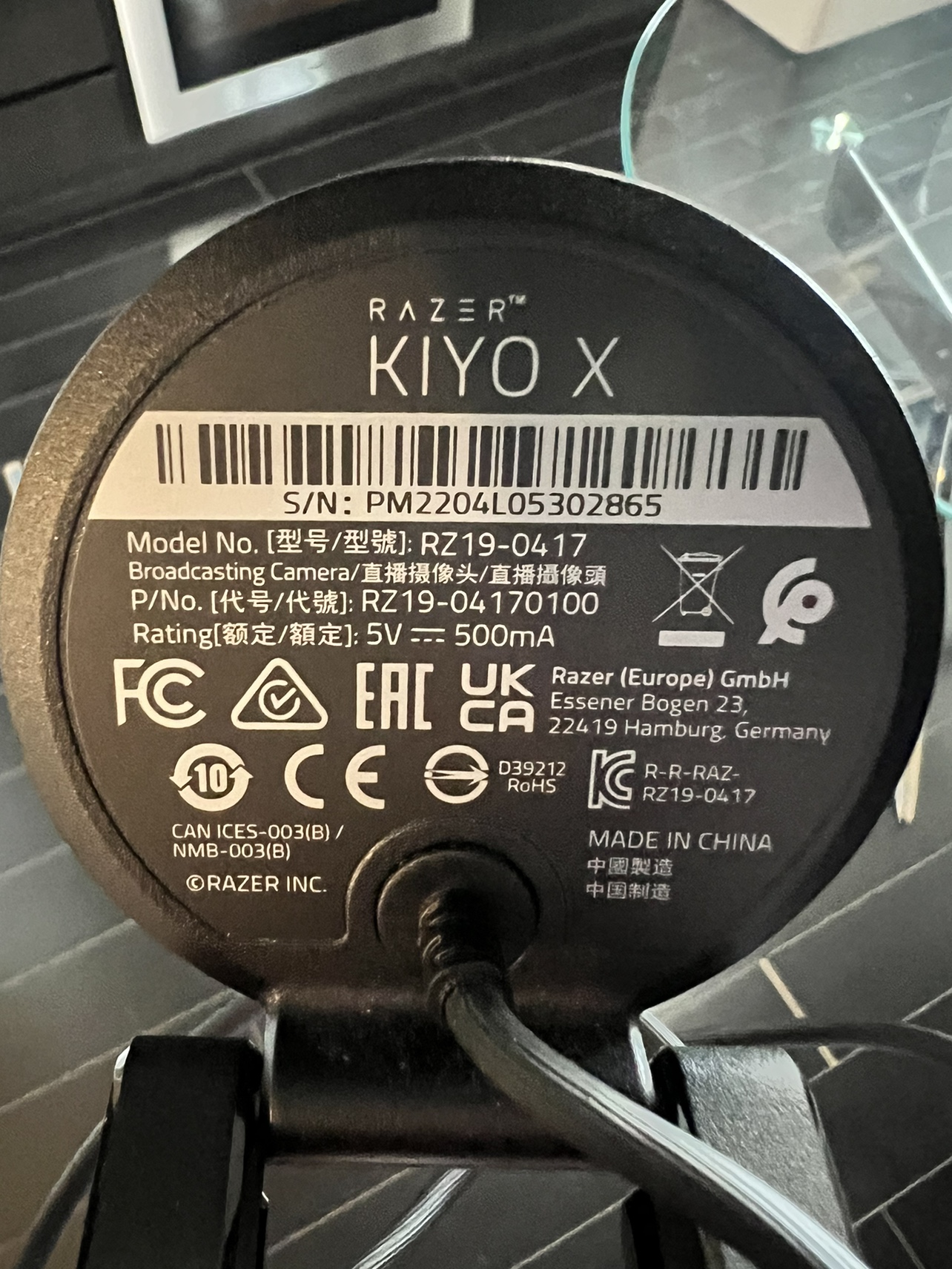Razer Kiyo X Full HD Streaming Webcam - like new - photo 5