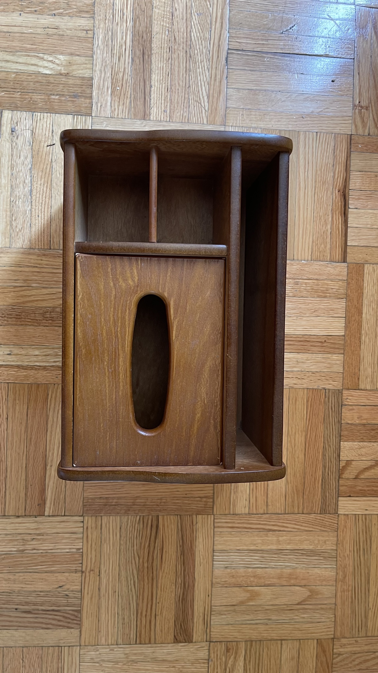Wood tissue box with storage - photo 3