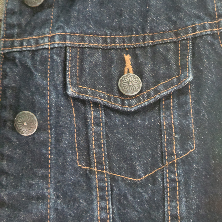 Childrens Custom Hand Painted Cow Print Jean Jacket  sz 10-12 image indicator(4)