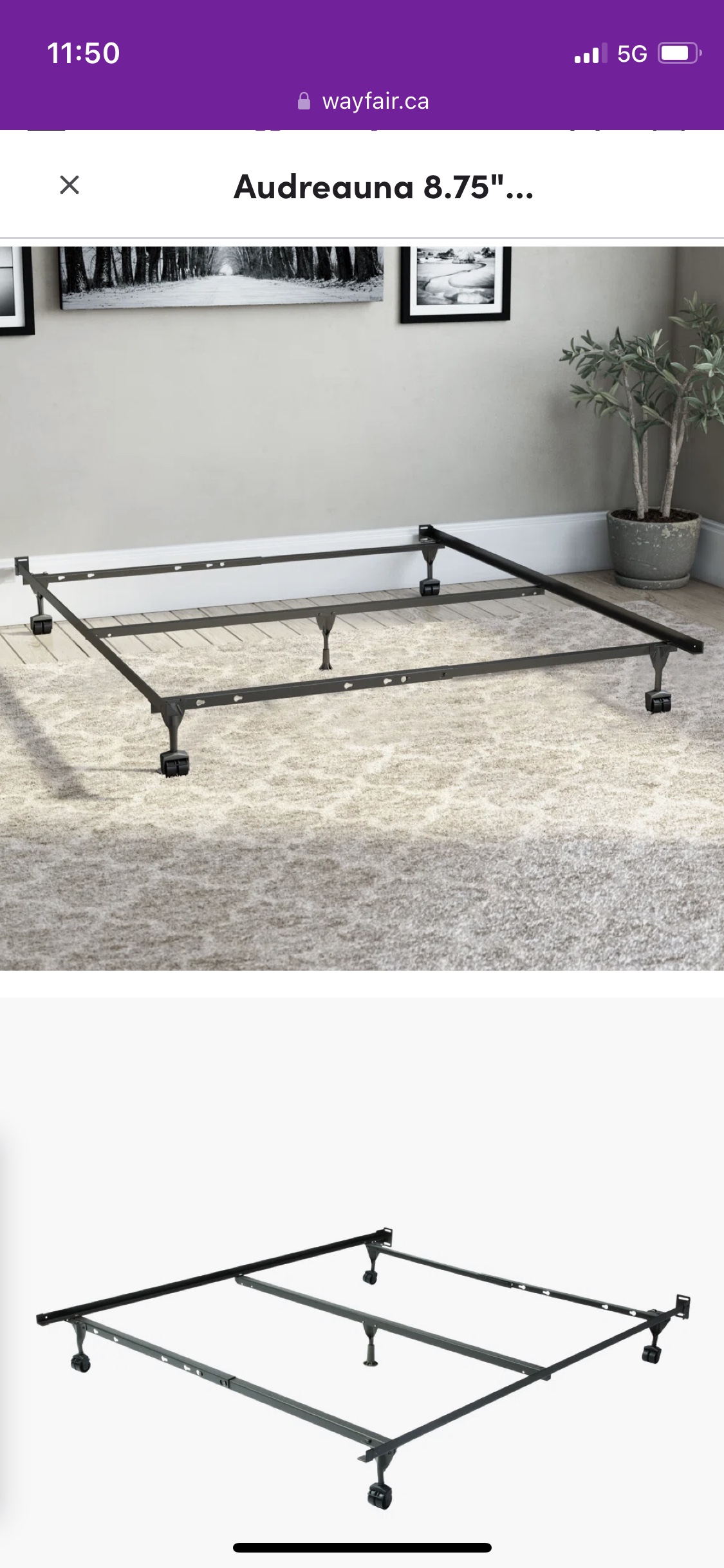 Metal King Bed Frame thumbnail