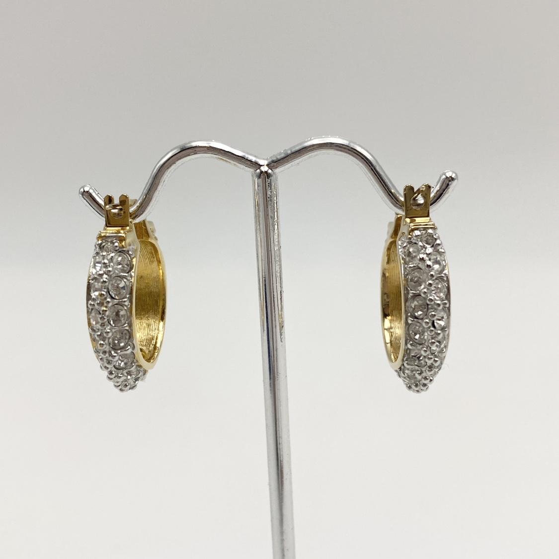 Swarovski Gold Tone Clear Crystal Hoop Earrings - photo 2