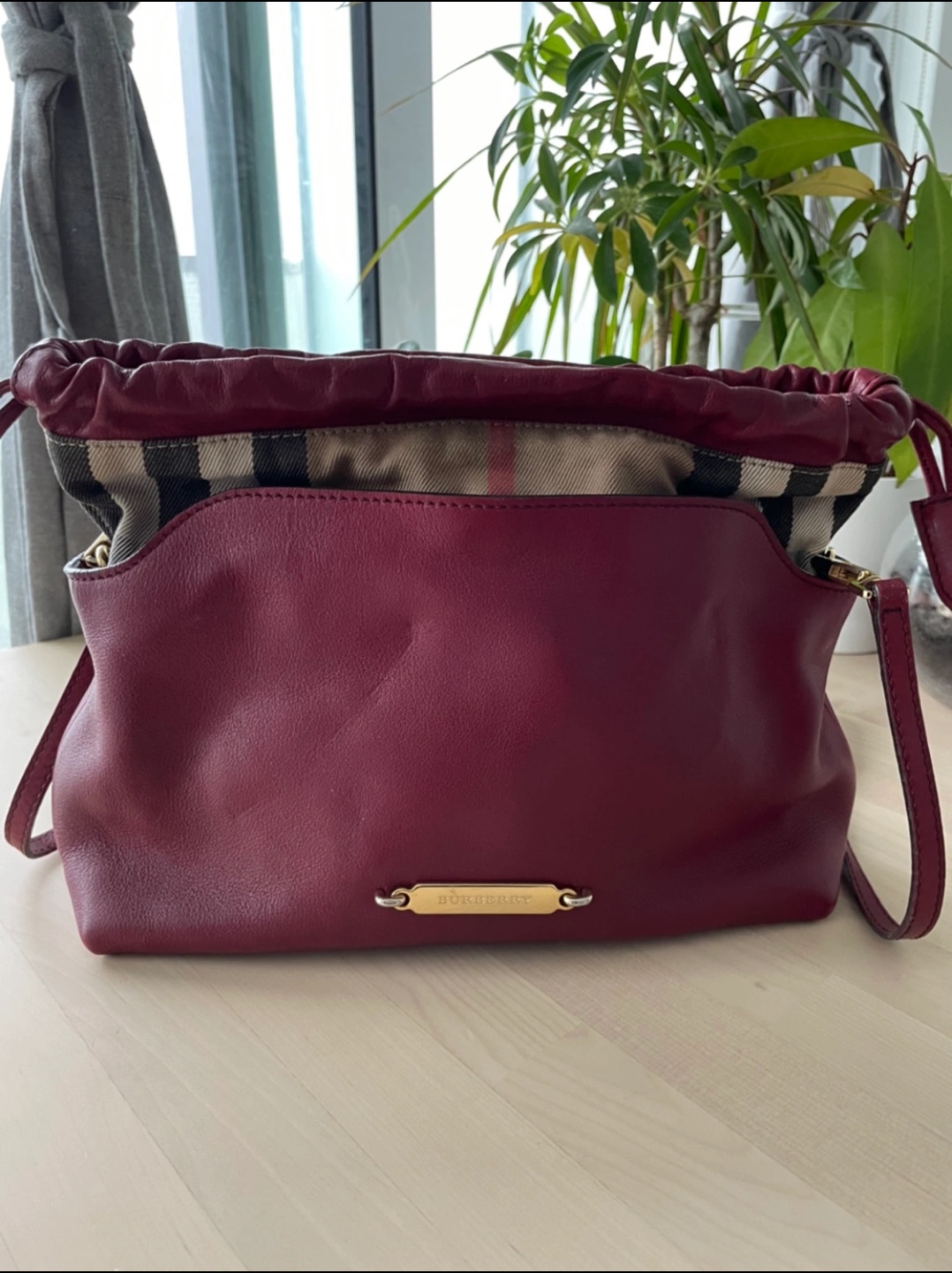 Burberry Little Crush Red Leather & House Check Crossbody Bag - photo 3