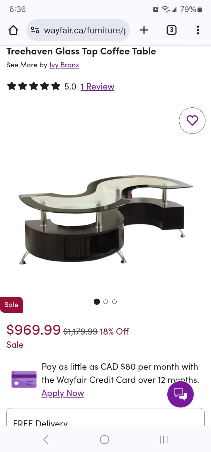 Wayfair Glass Coffee Table - photo 2