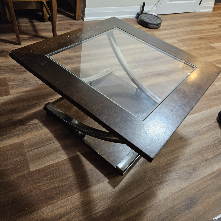 Free Glass Coffee Table on wheels! #freecycle thumbnail