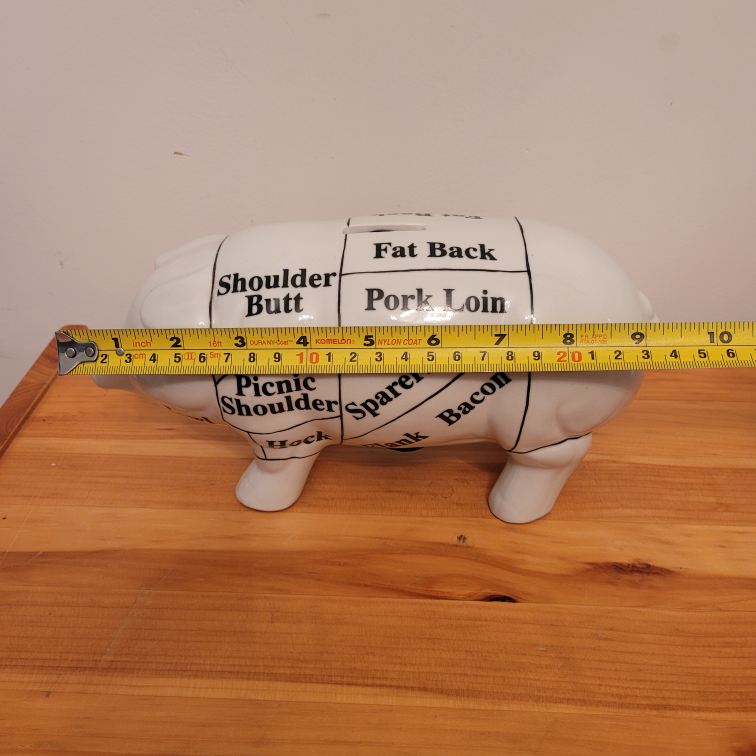 Vintage DEPARTMENT 56 Butcher Chart Piggy Bank image indicator(9)
