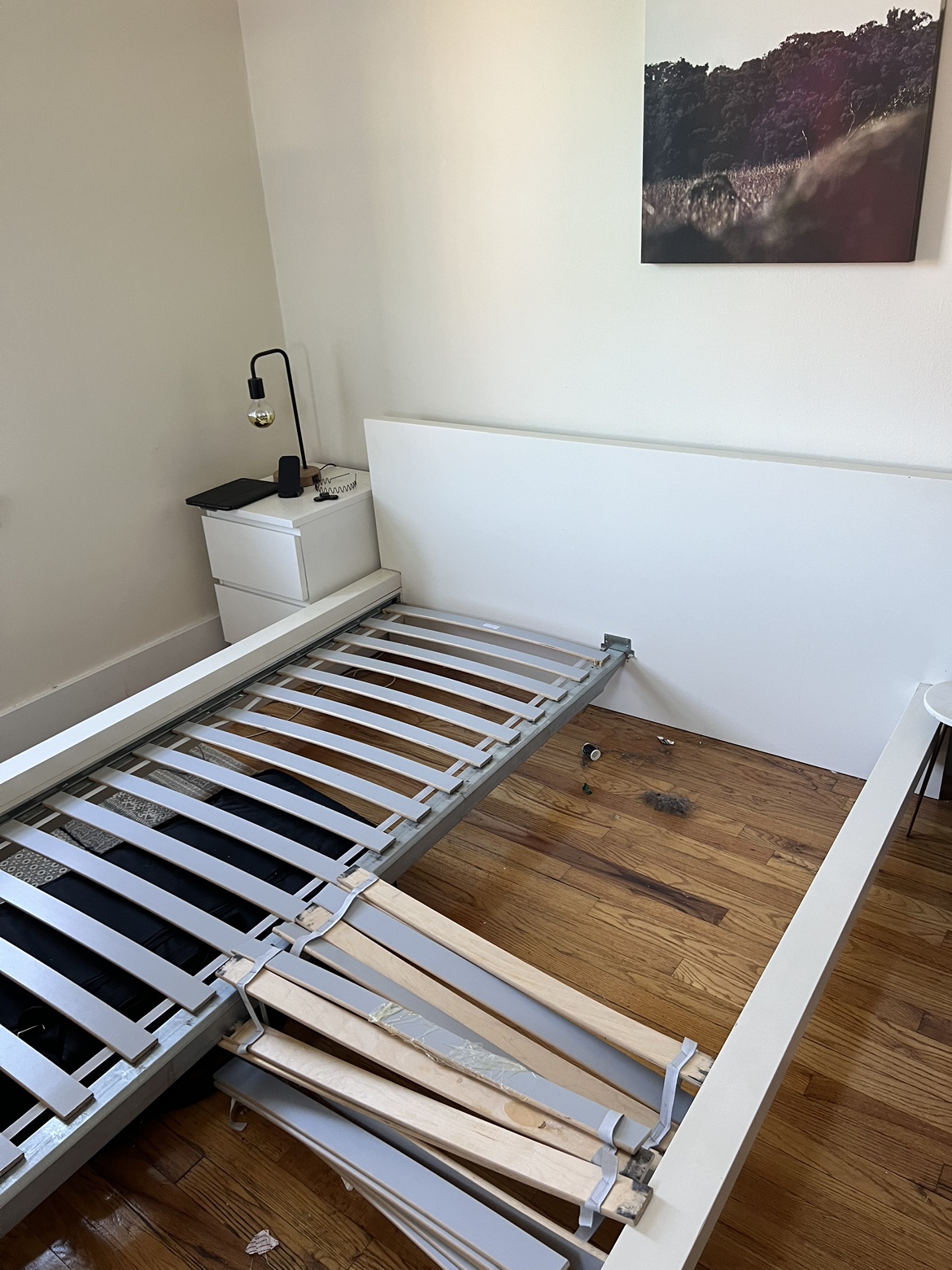Ikea bedframe and night stand - must go today - photo 3