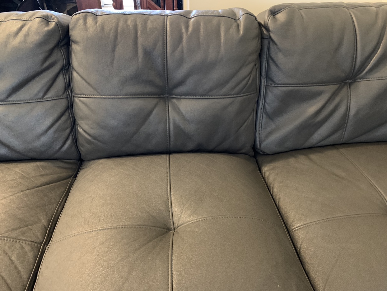 Leons Leather Look 3-Piece Sectional  Sofa, L shaped sofa - Grey - photo 4