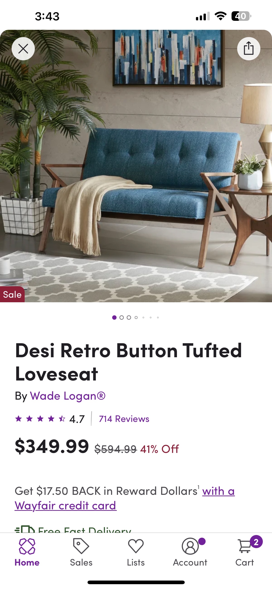 Wayfair love seat - photo 3