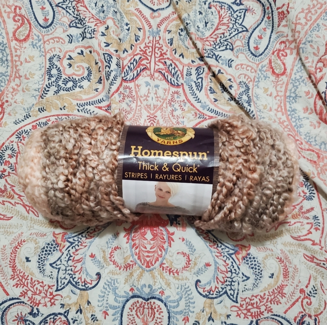 BNIP Lion Brand Yarn - Coral Stripes