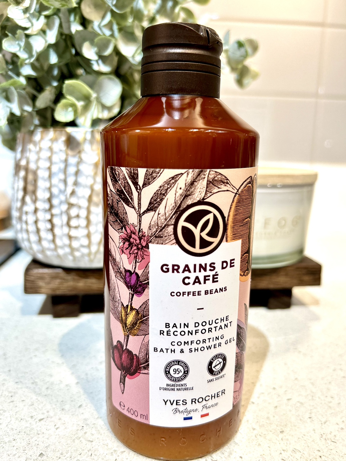 🍓BRAND NEW! YVES ROCHER Coffee Bean Shower Gel 400ml image indicator(2)