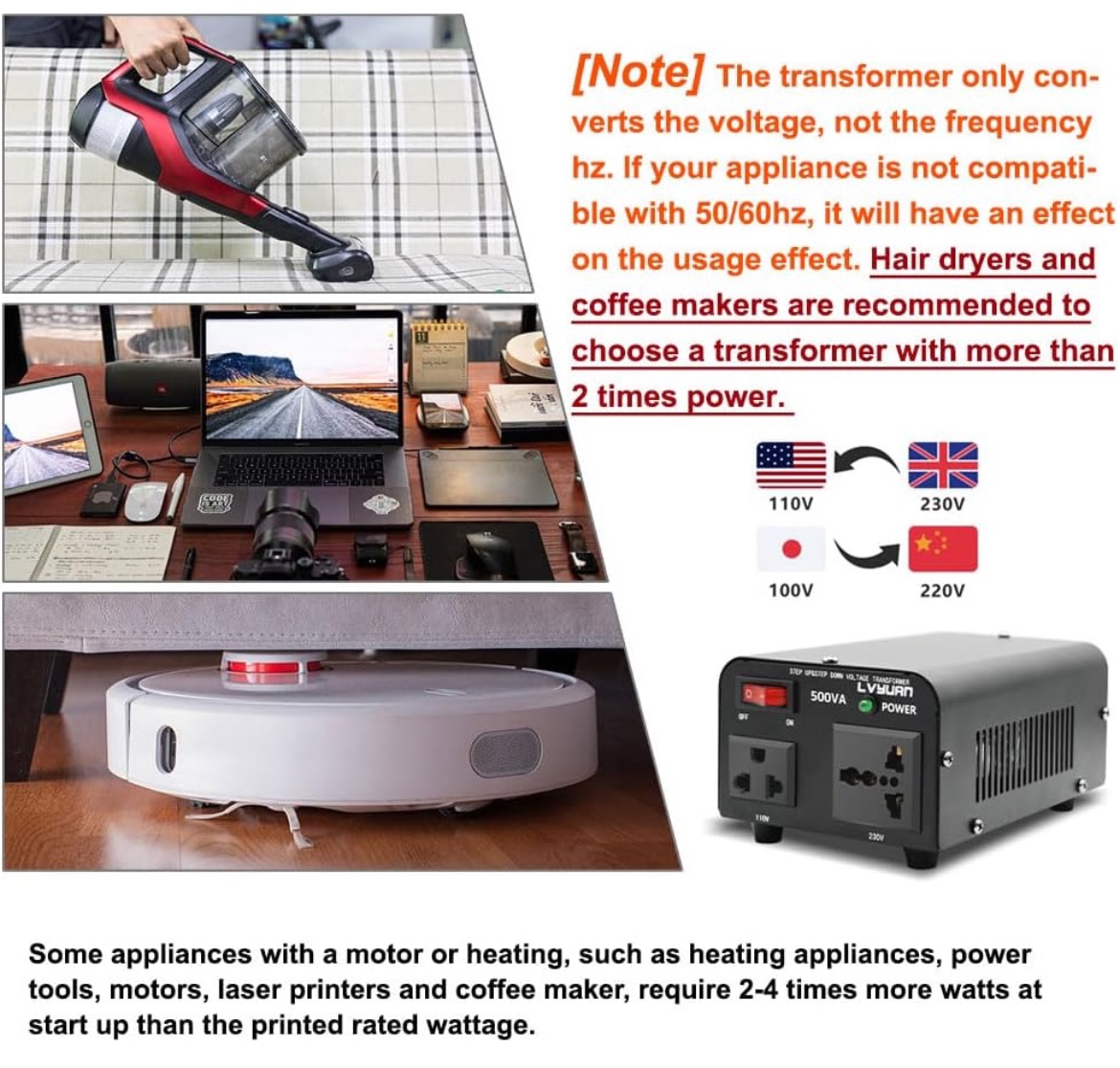 Yinleader 500W Voltage Converter Transformer image indicator(2)