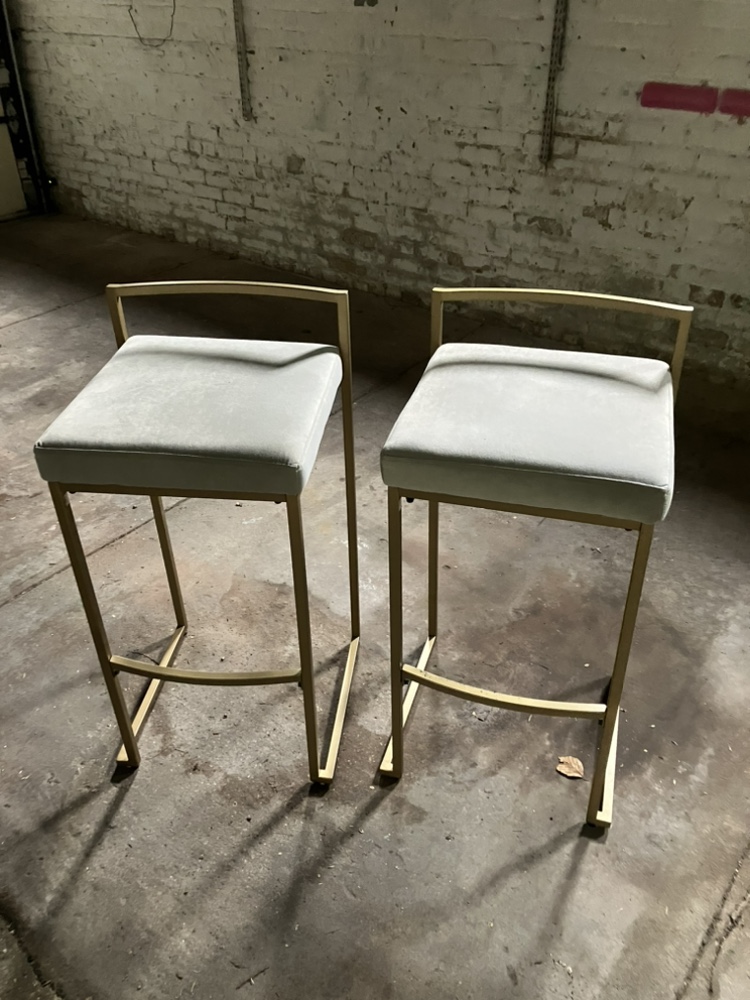 Bar height gold trim stools