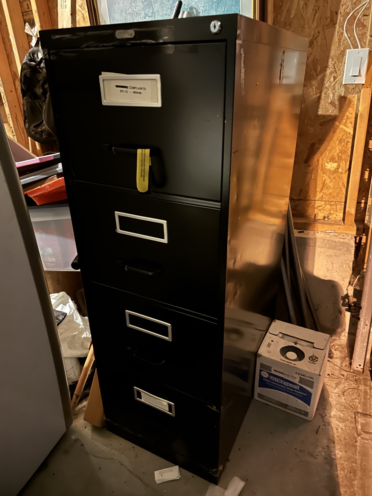 Steel filing cabinet