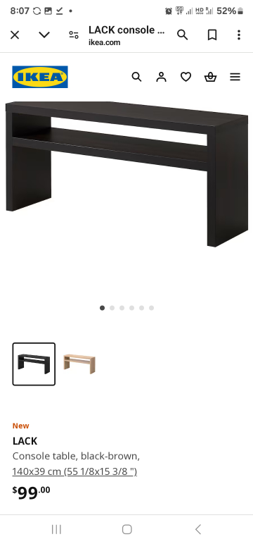 Ikea Lack console table black-brown