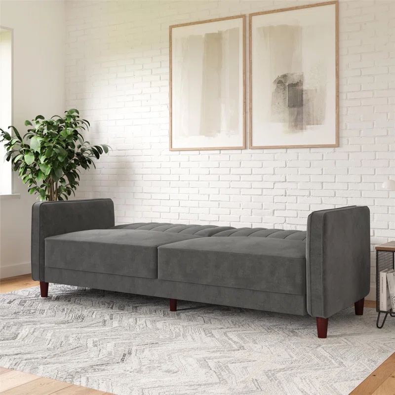 Perdue 81.5" Velvet Square Arm Convertible Sofa - photo 4