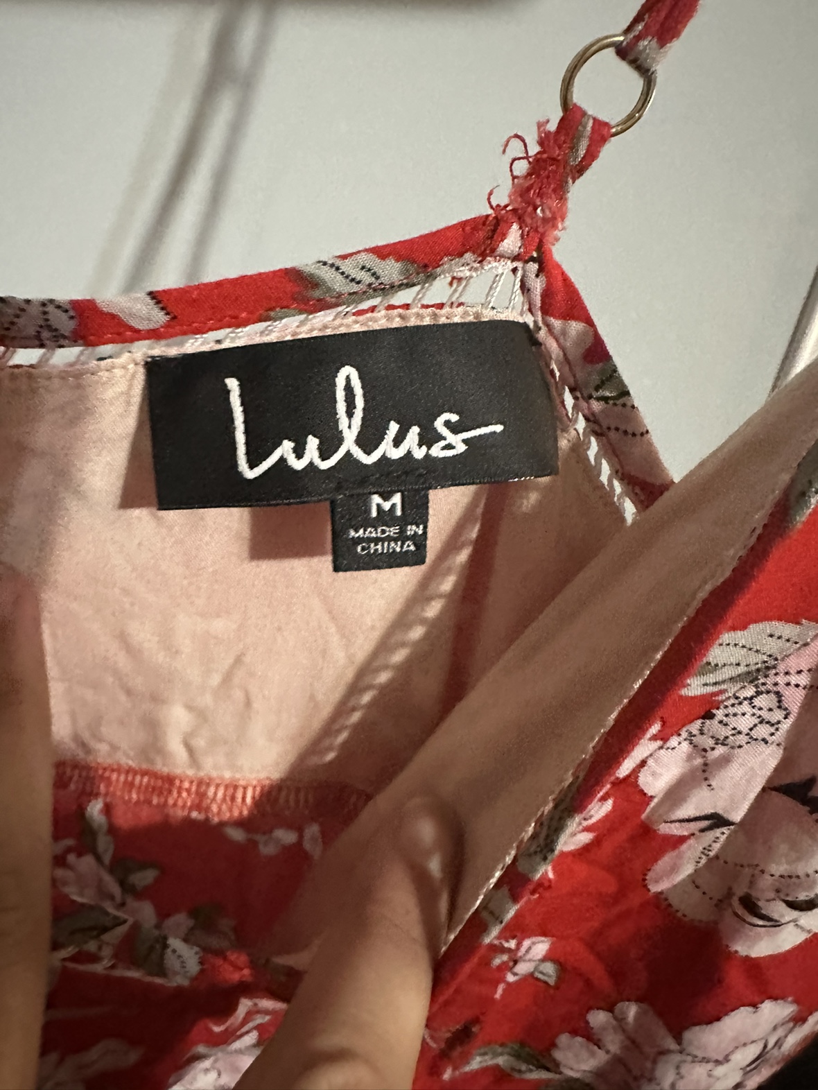 Lulus Floral Red Dress Size M image indicator(2)