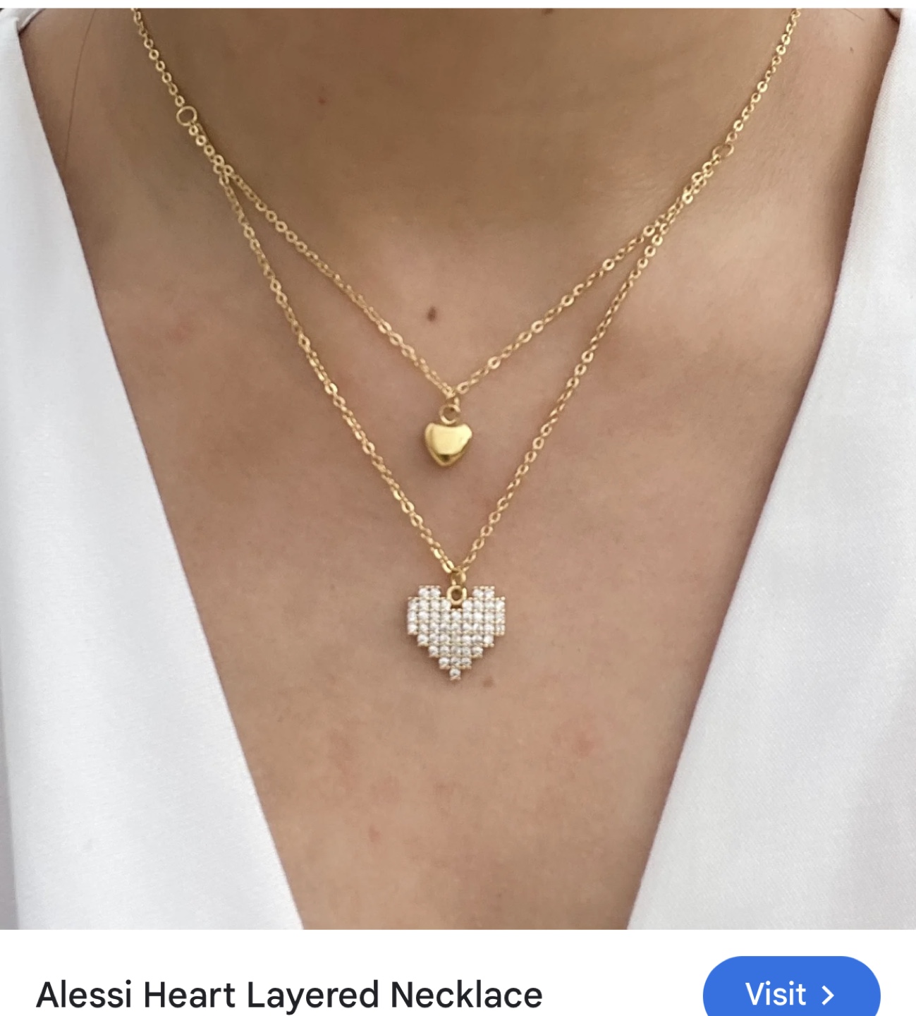 Very beautiful  2 layers heard necklace  ⚽️