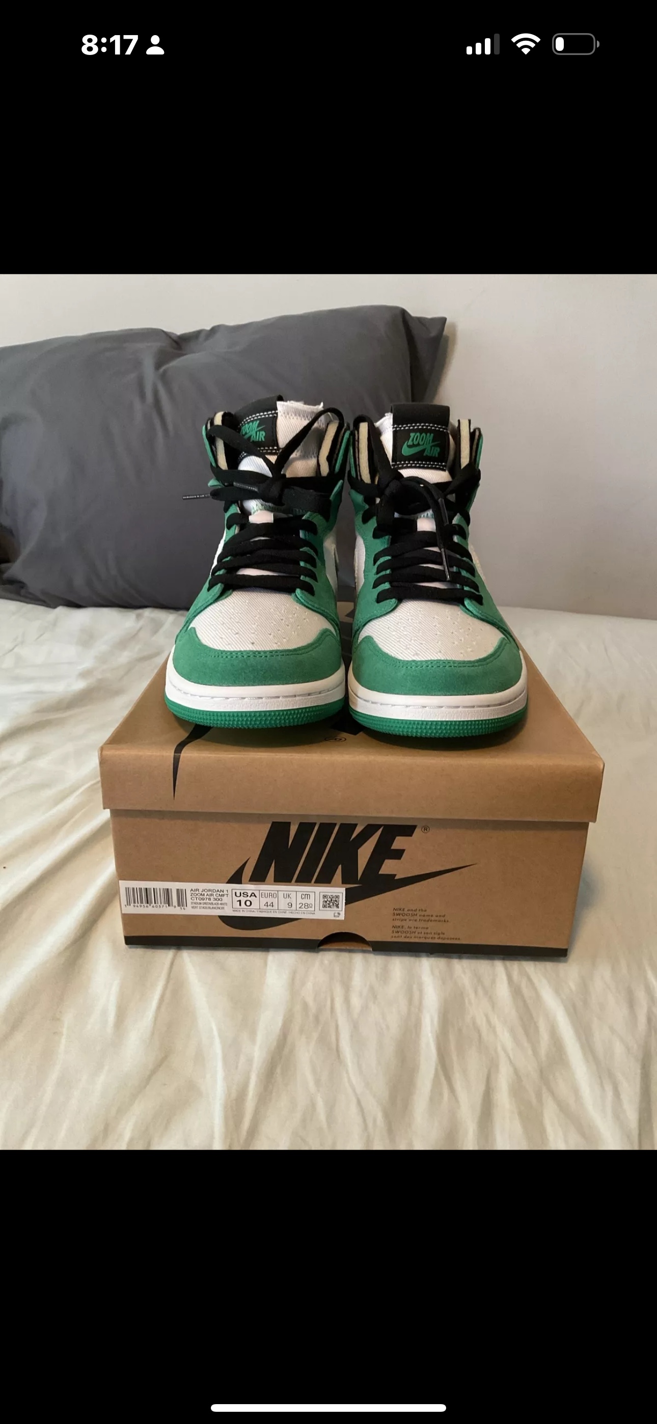 Size 10 - Air Jordan 1 Zoom Comfort Stadium Green thumbnail