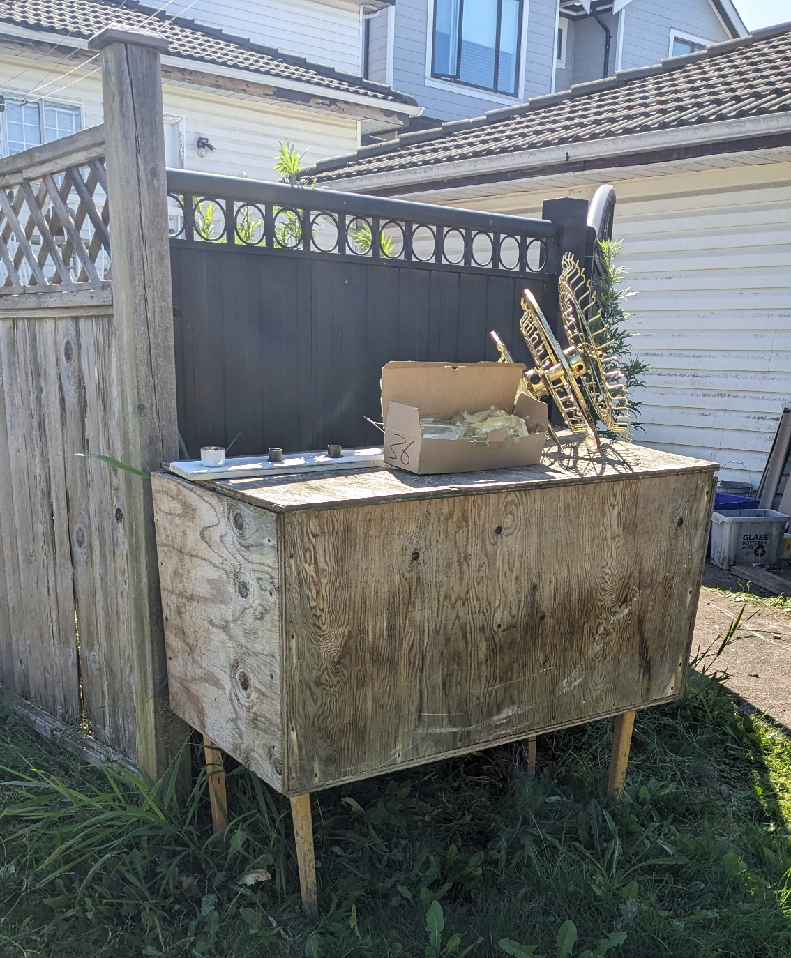 Chandelier light, Bath light , Wood Storage box #freecycle image indicator(2)