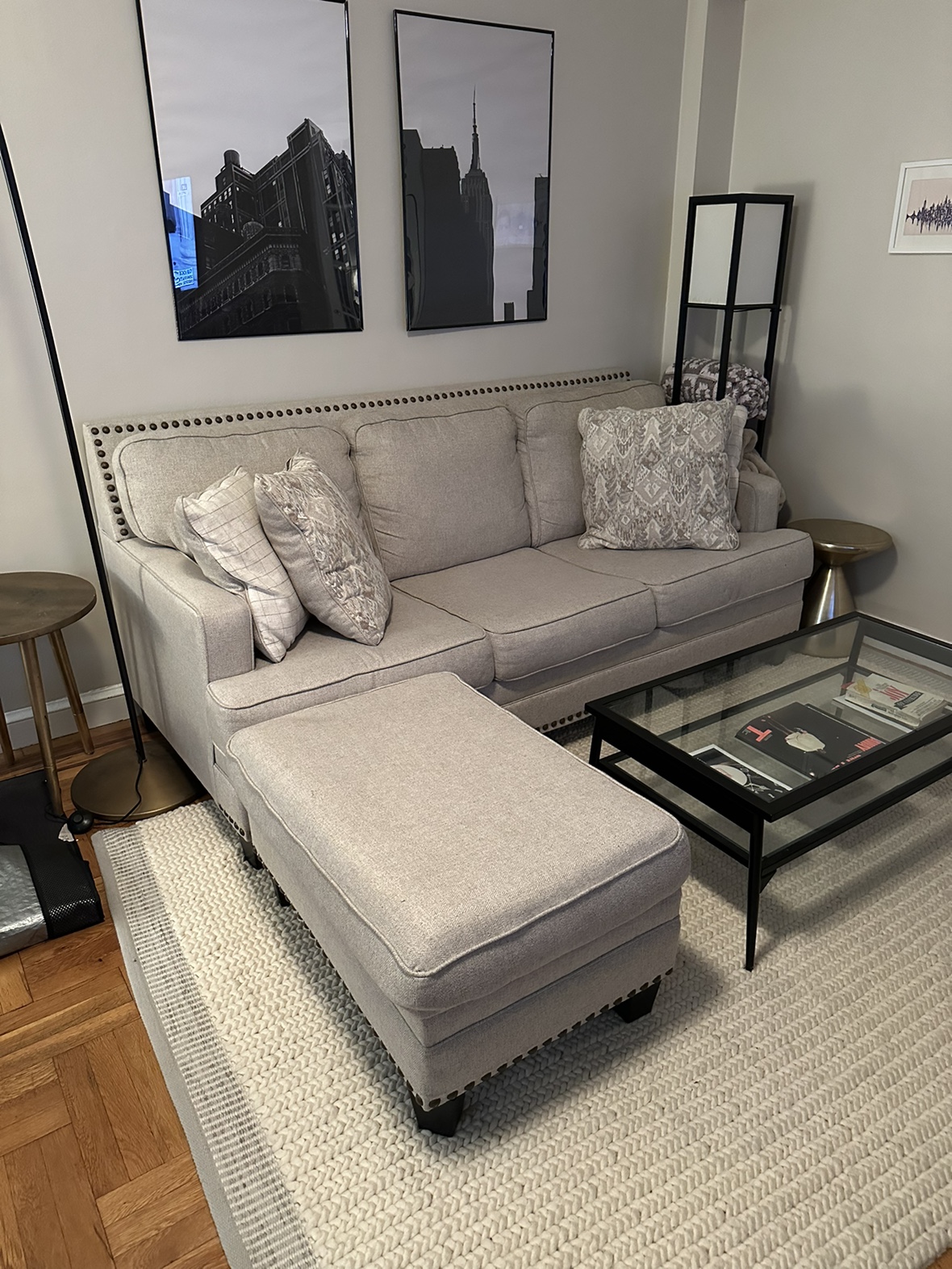 Large couch with ottoman