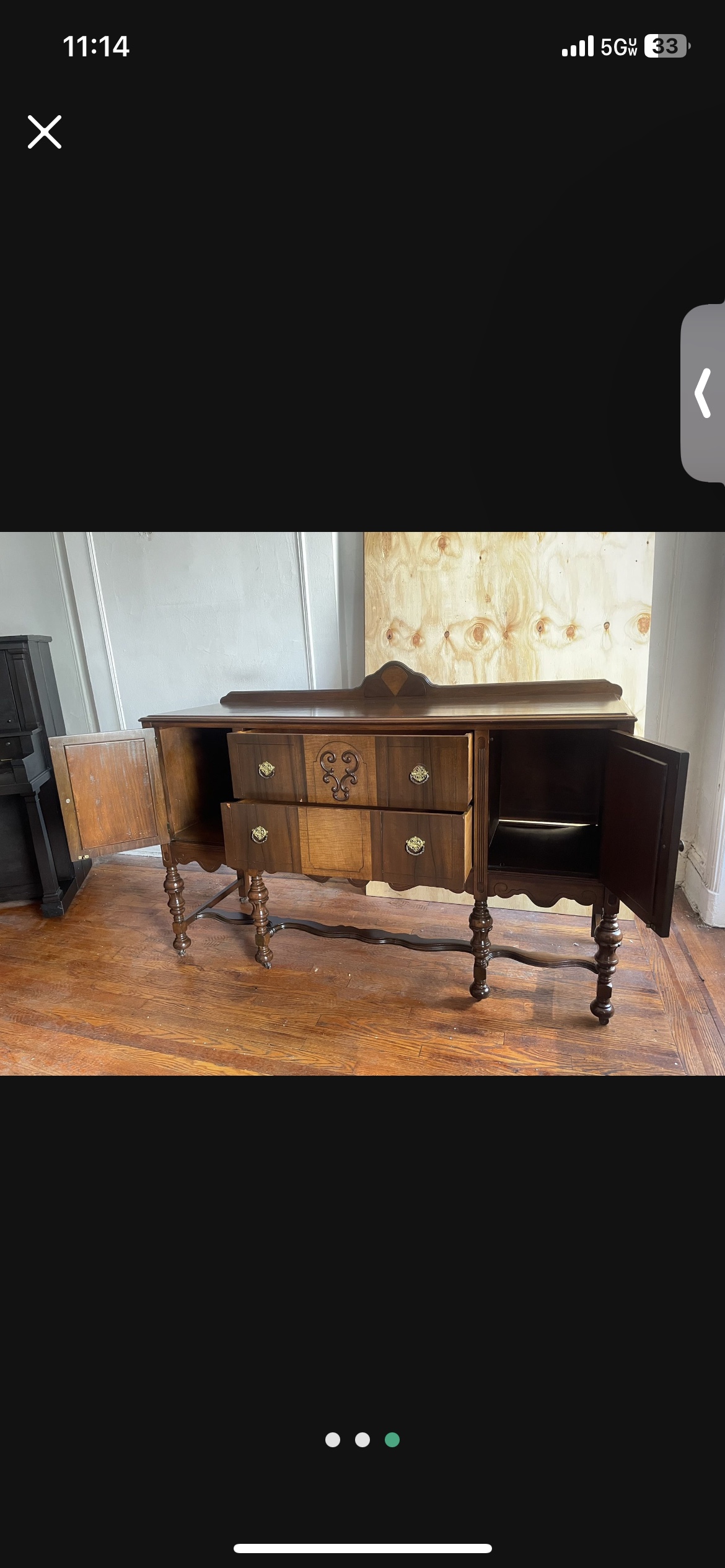 Antique Wood Side Board / Server image indicator(3)