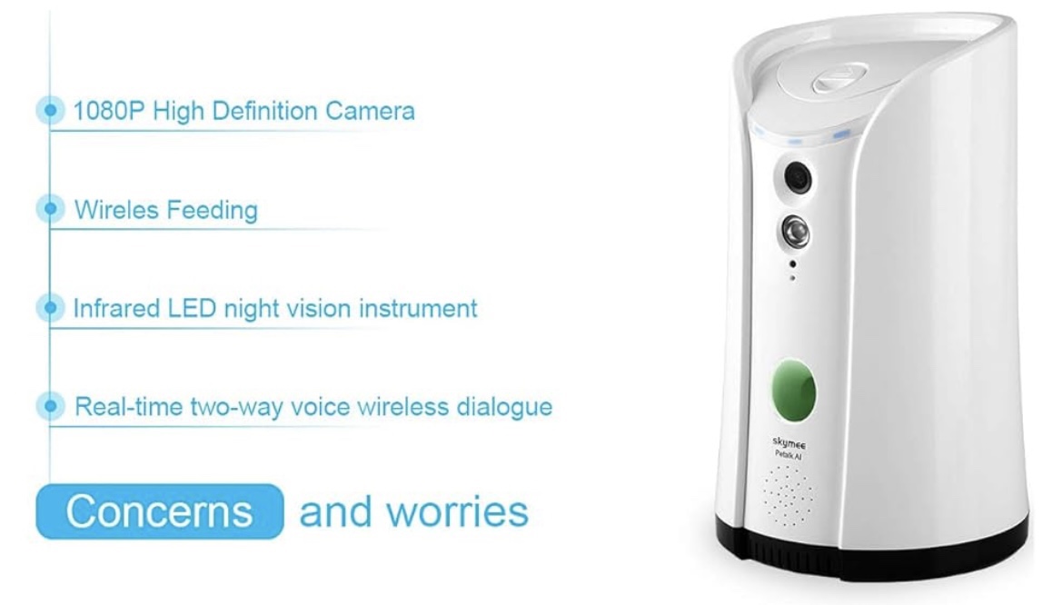 SKYMEE Pet Camera Treat Dispenser, Audio/Night Vision image indicator(10)