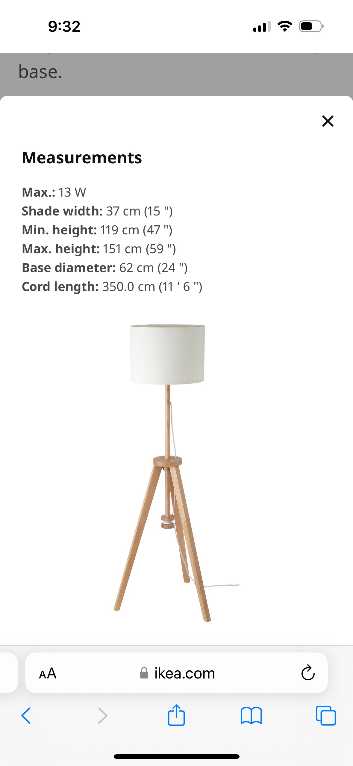IKEA Lauters floor lamp comes with bulb - photo 5
