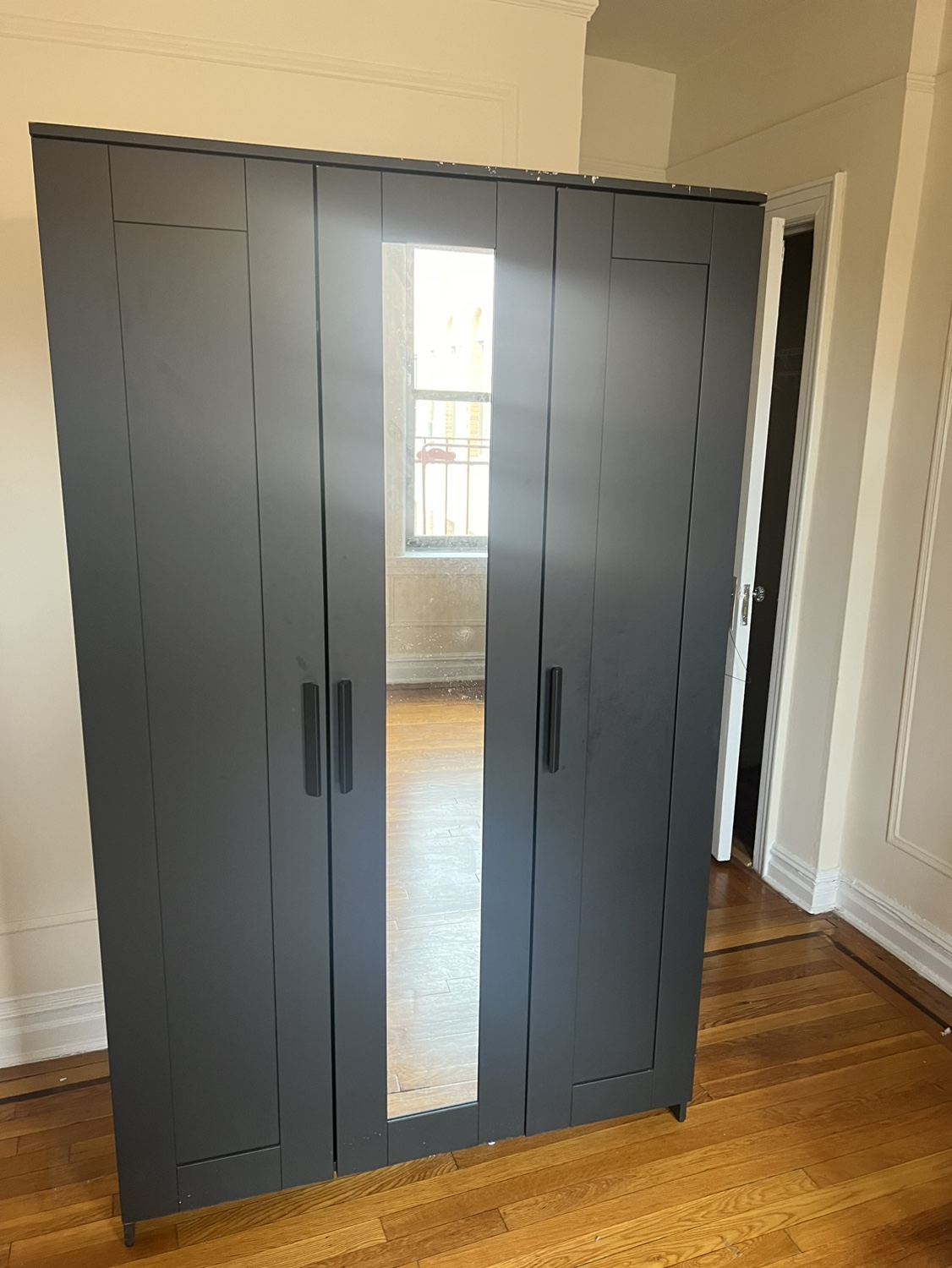 Delivery Extra - Wardrobe Closet w/3 Doors - Black - photo 2