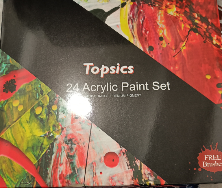Brand New Non-Toxic Acrylic set 24+brushes+Pallete thumbnail