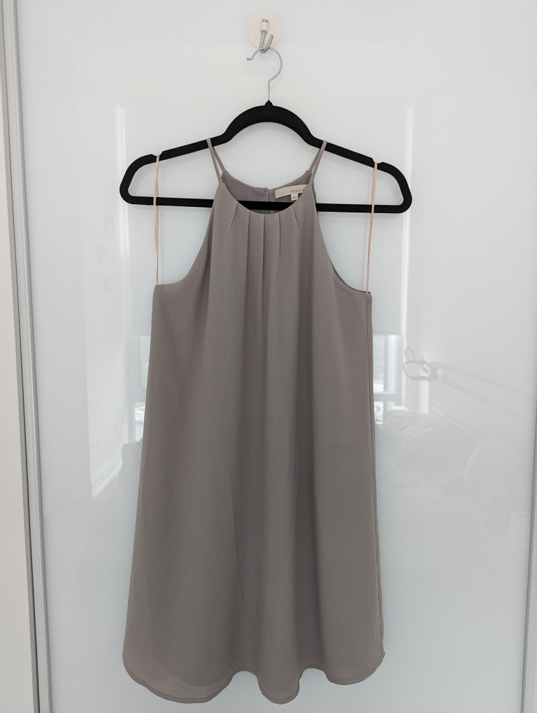 Monk and Lou Gray Lavender Shift Dress XXS