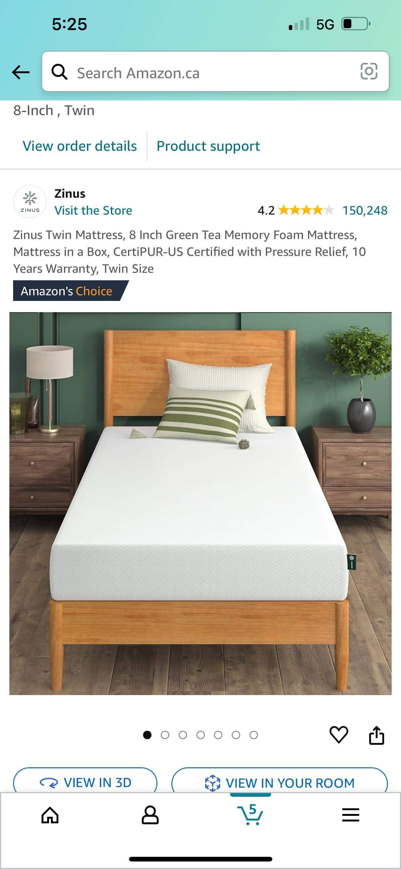 8-inch Memory Foam Twin Mattress - photo 2
